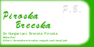 piroska brecska business card